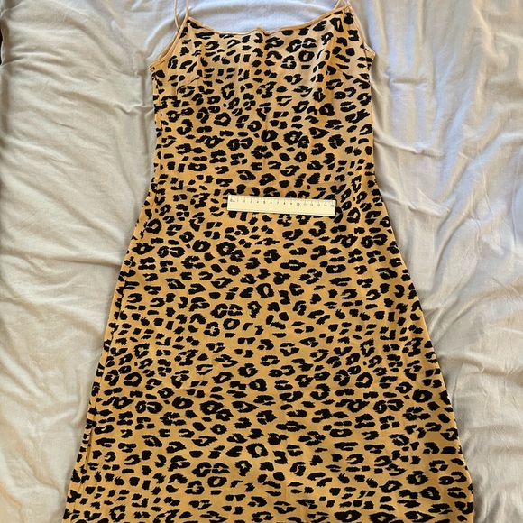 Equipment Tan and Black Animal Print Midi Dress - Picture 1 of 3